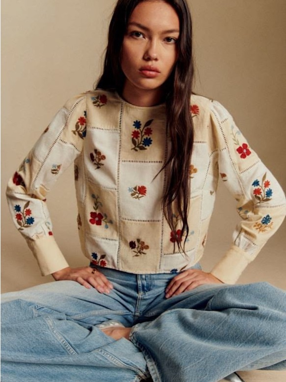 NWT SΓ©zane Ecru Flaminette Shirt SΓ©zane x Baziszt size 38